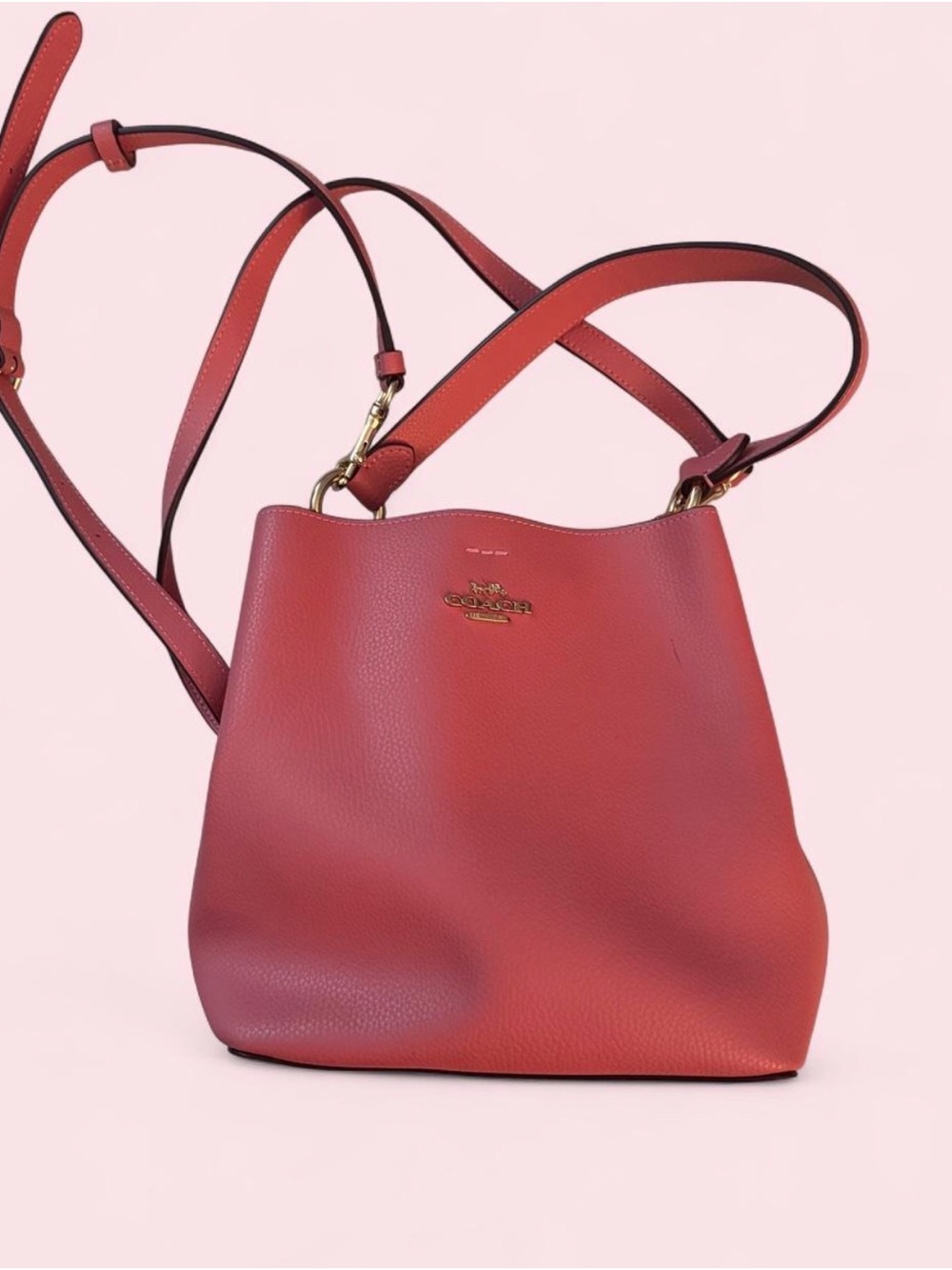 Pink Coach Small Town Bucket Bag